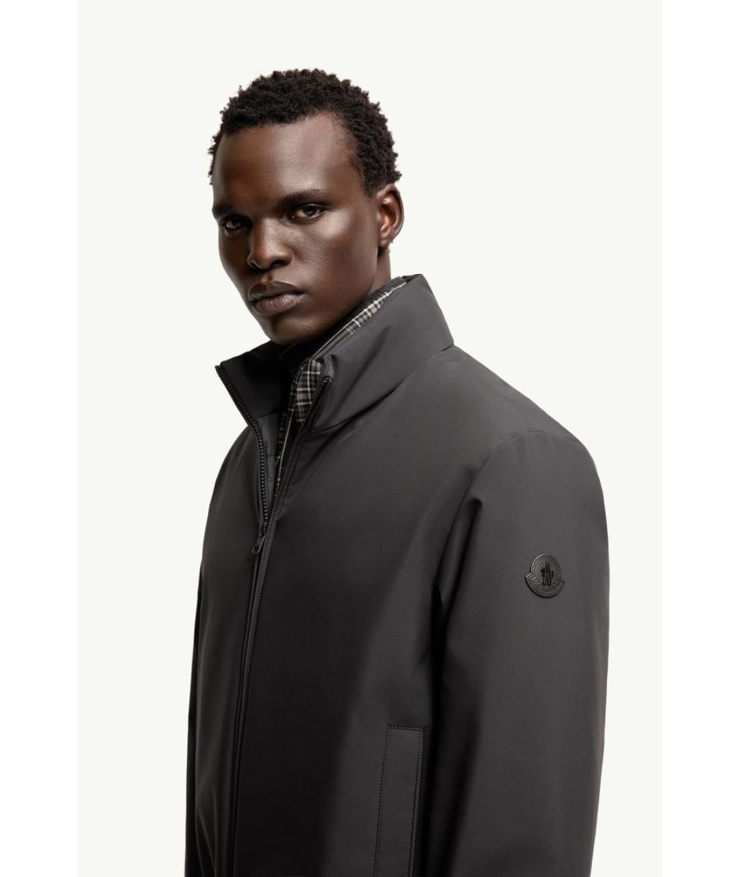 MONCLER Черная полиэстеровая куртка, фото 3