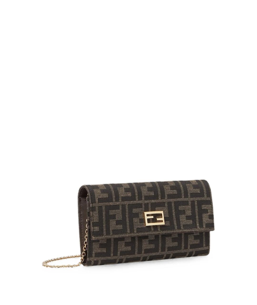 FENDI Коричневая хлопковая сумка через плечо, фото 3