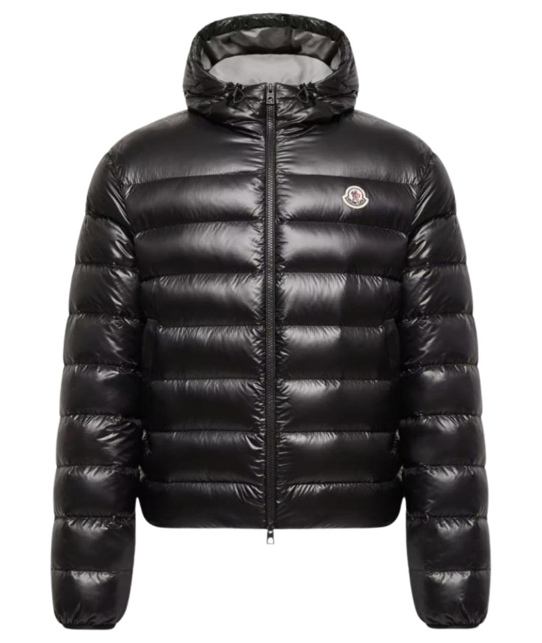 MONCLER Черный полиамидовый пуховик, фото 1