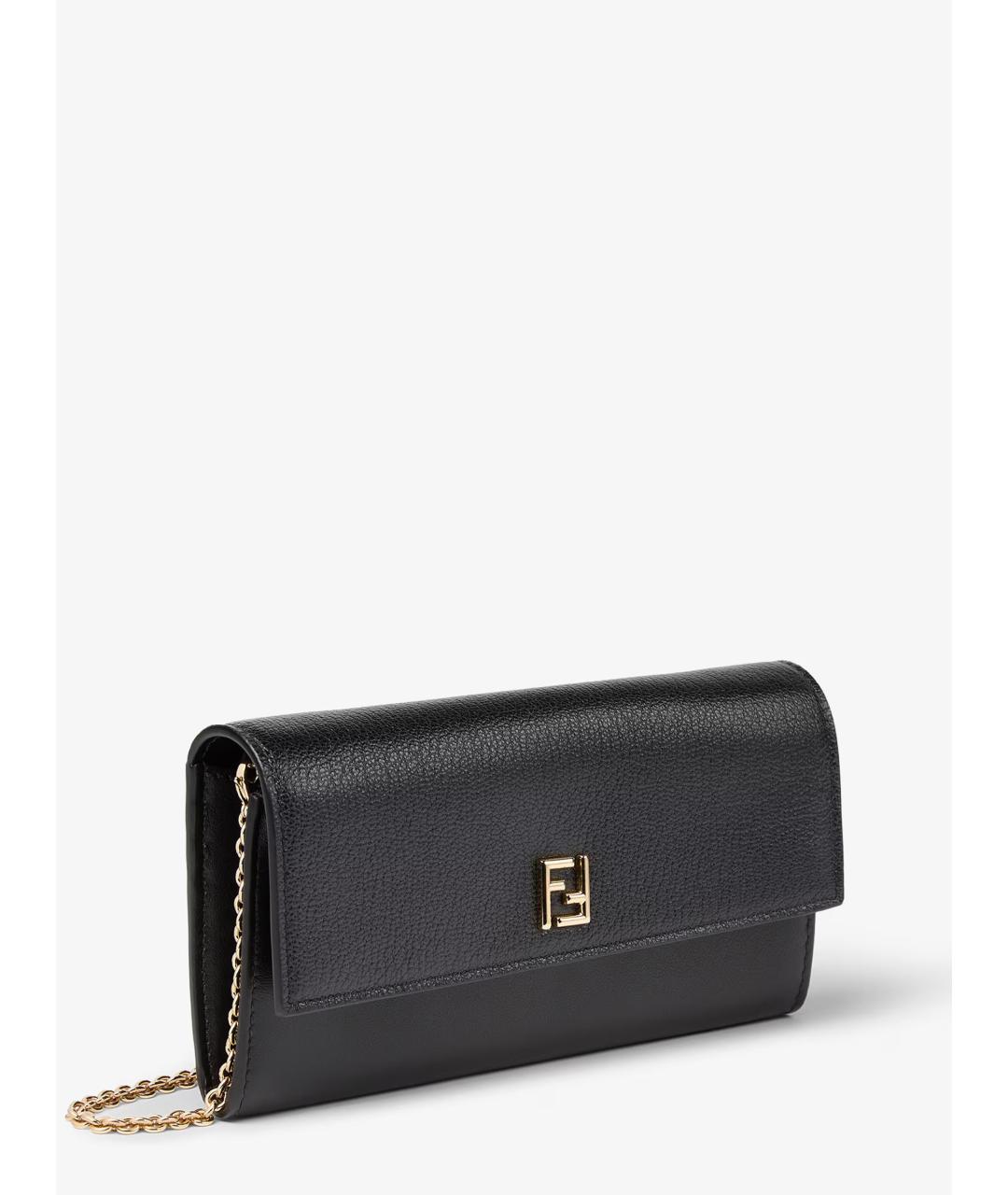 FENDI Черная кожаная сумка через плечо, фото 3