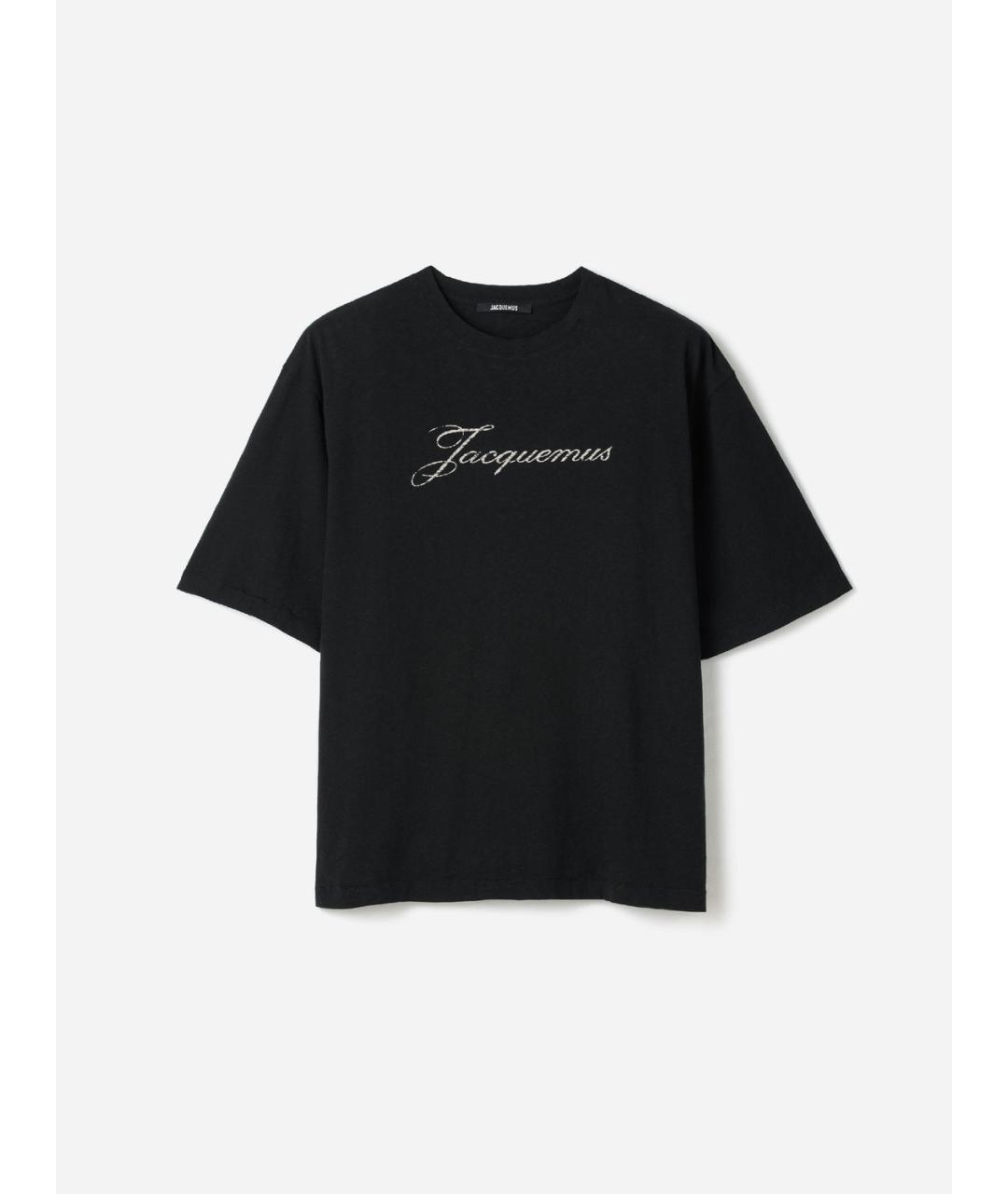 JACQUEMUS Черная хлопковая футболка, фото 3