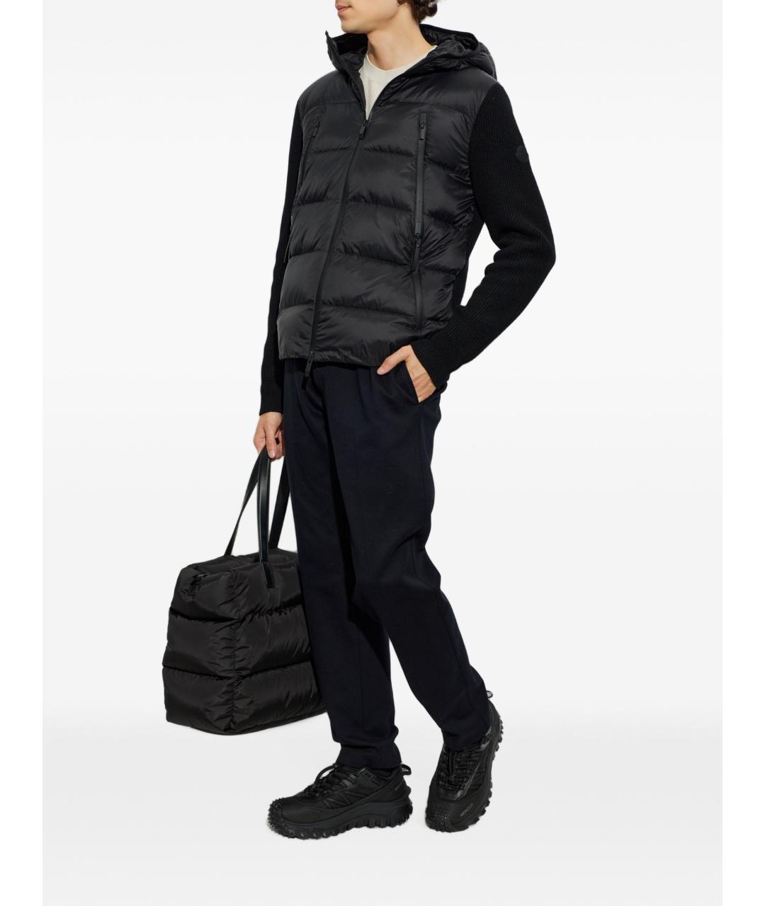 MONCLER Черный полиамидовый кардиган, фото 4