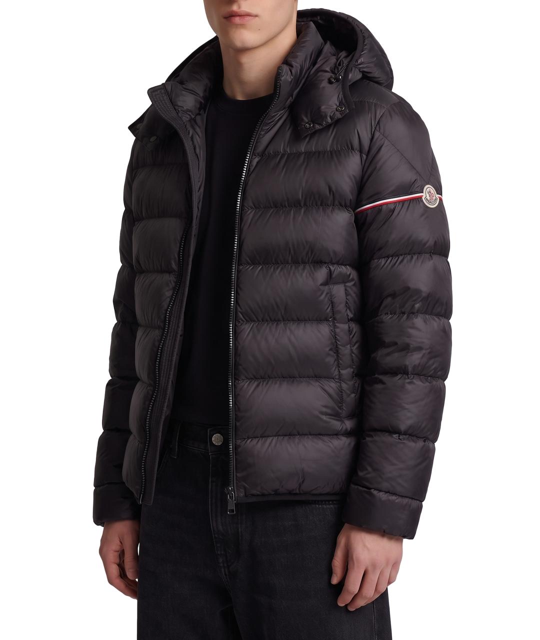 MONCLER Черный полиамидовый пуховик, фото 2