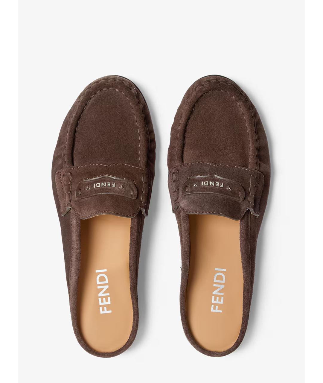 FENDI Замшевые лоферы, фото 4