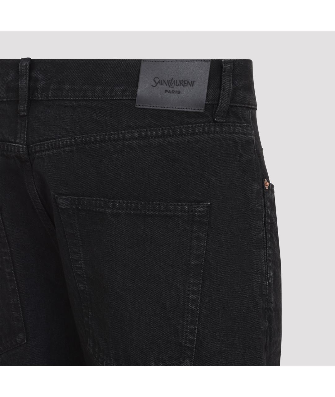 SAINT LAURENT Черные хлопко-эластановые джинсы скинни, фото 3