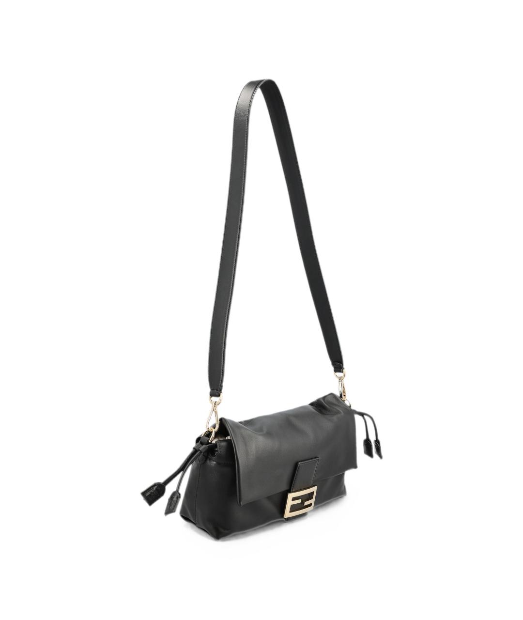 FENDI Черная кожаная сумка через плечо, фото 4