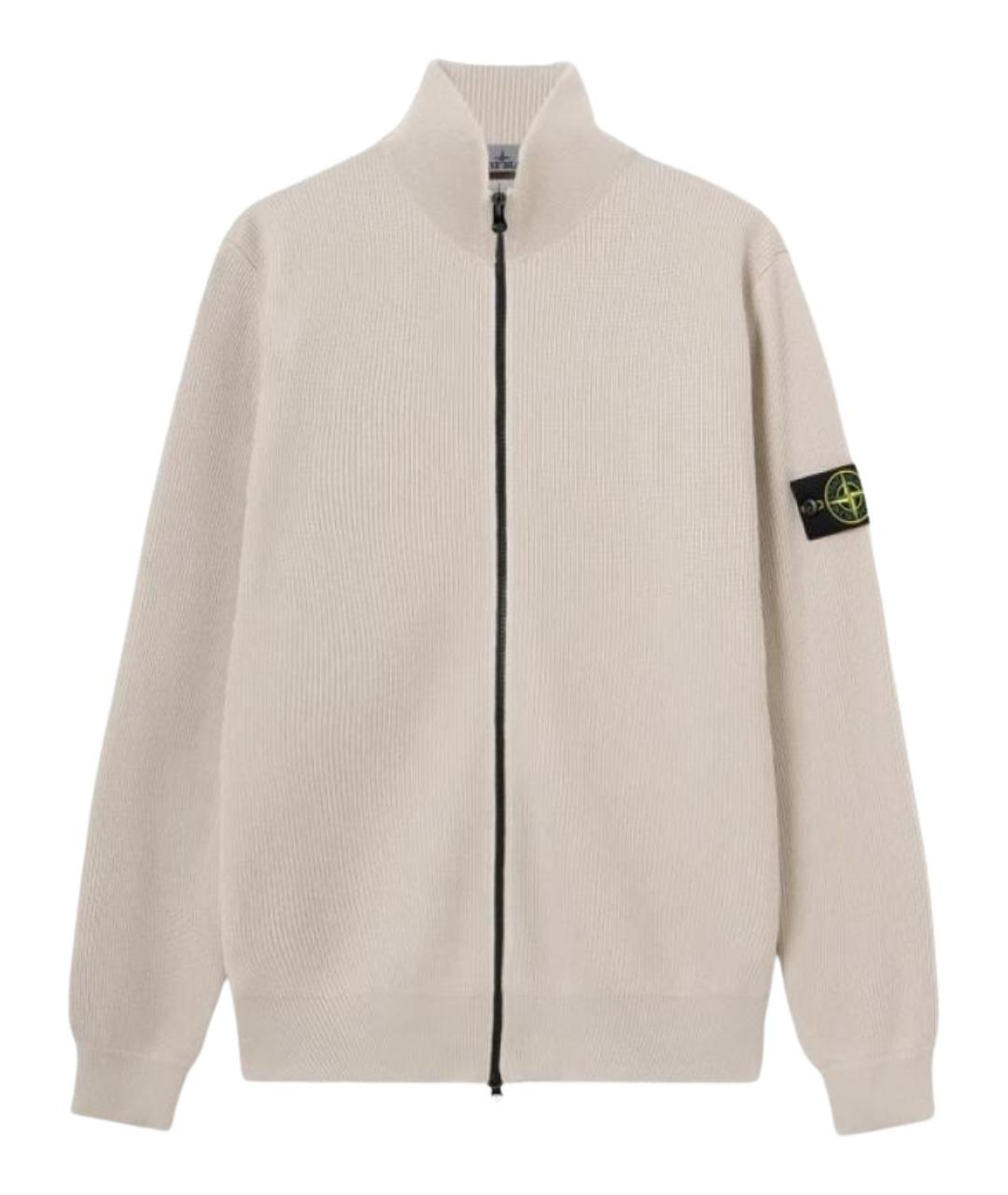STONE ISLAND Бежевый хлопковый кардиган, фото 1