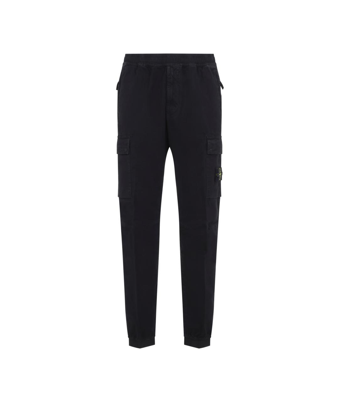 STONE ISLAND Черные хлопковые повседневные брюки, фото 1