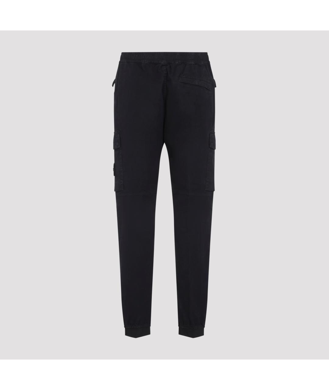 STONE ISLAND Черные хлопковые повседневные брюки, фото 2
