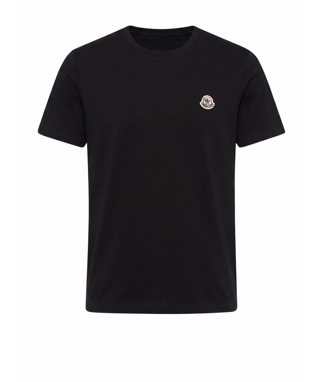 MONCLER Черная хлопковая футболка, фото 1