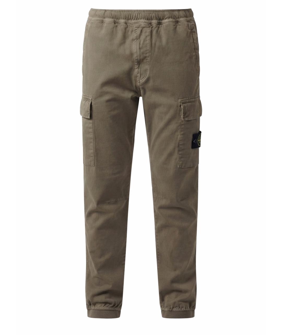 STONE ISLAND Зеленые хлопковые повседневные брюки, фото 1