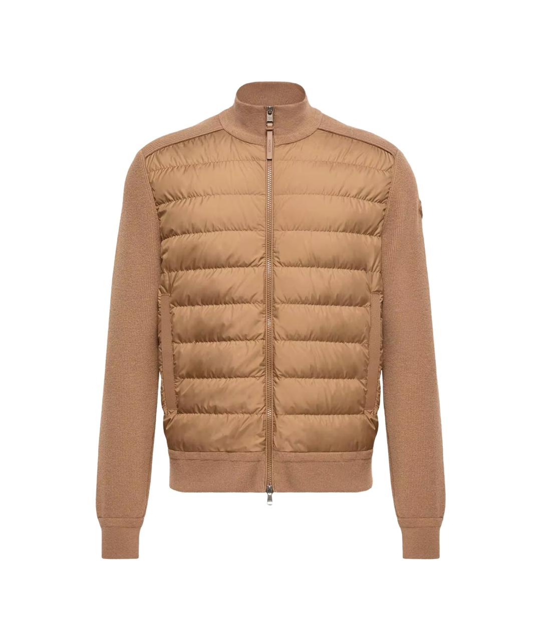 MONCLER Коричневый полиамидовый кардиган, фото 1