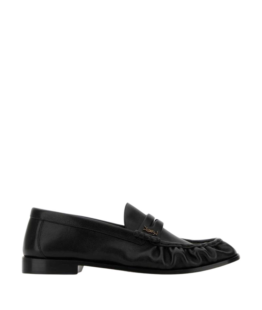 SAINT LAURENT Черные кожаные лоферы, фото 1