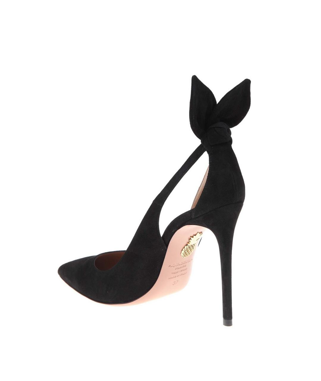 AQUAZZURA Черные замшевые туфли, фото 4