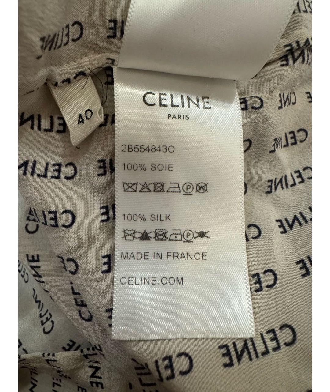 CELINE Бежевая шелковая рубашка, фото 3