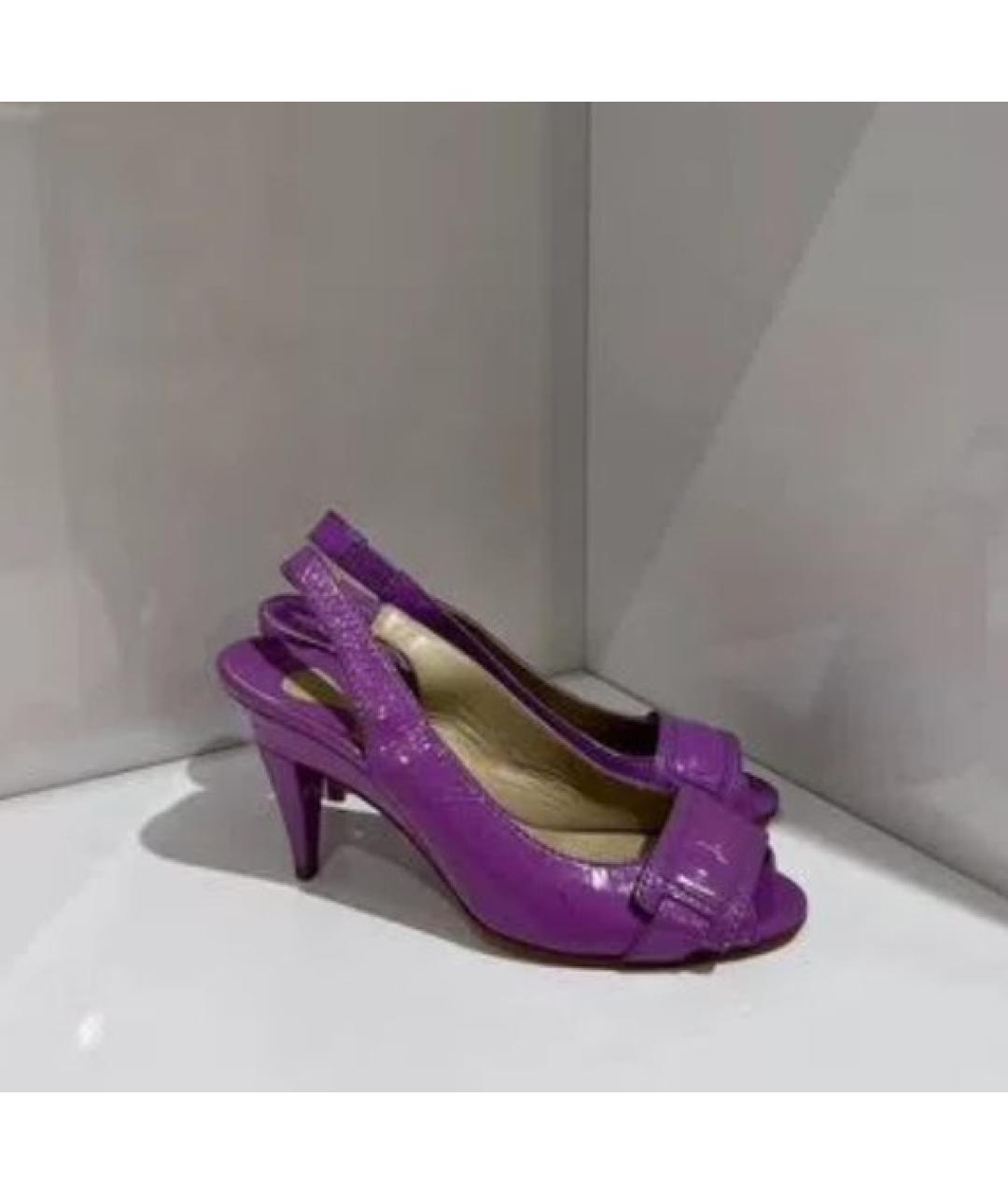 CHLOE Фиолетовые кожаные босоножки, фото 5