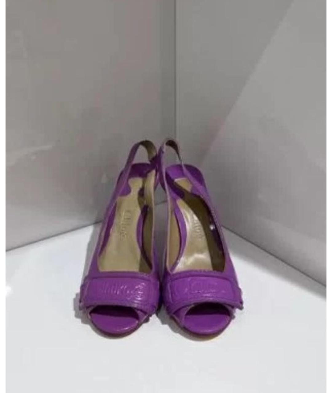 CHLOE Фиолетовые кожаные босоножки, фото 2