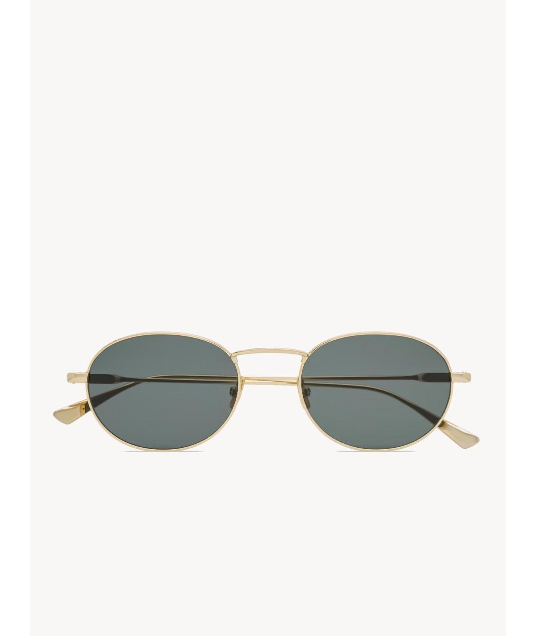 SAINT LAURENT Золотые металлические солнцезащитные очки, фото 2