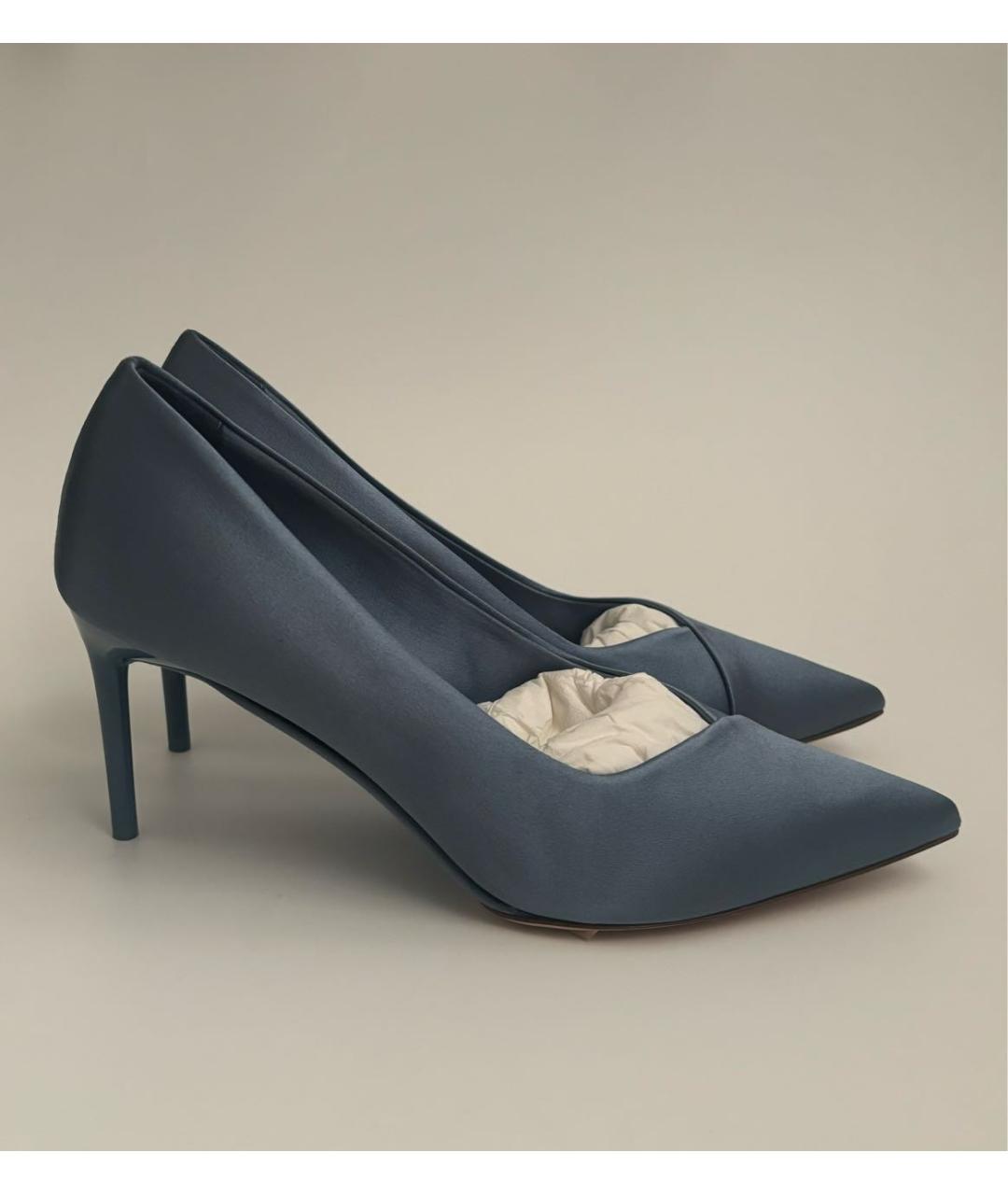 MAX MARA Голубые текстильные туфли, фото 9