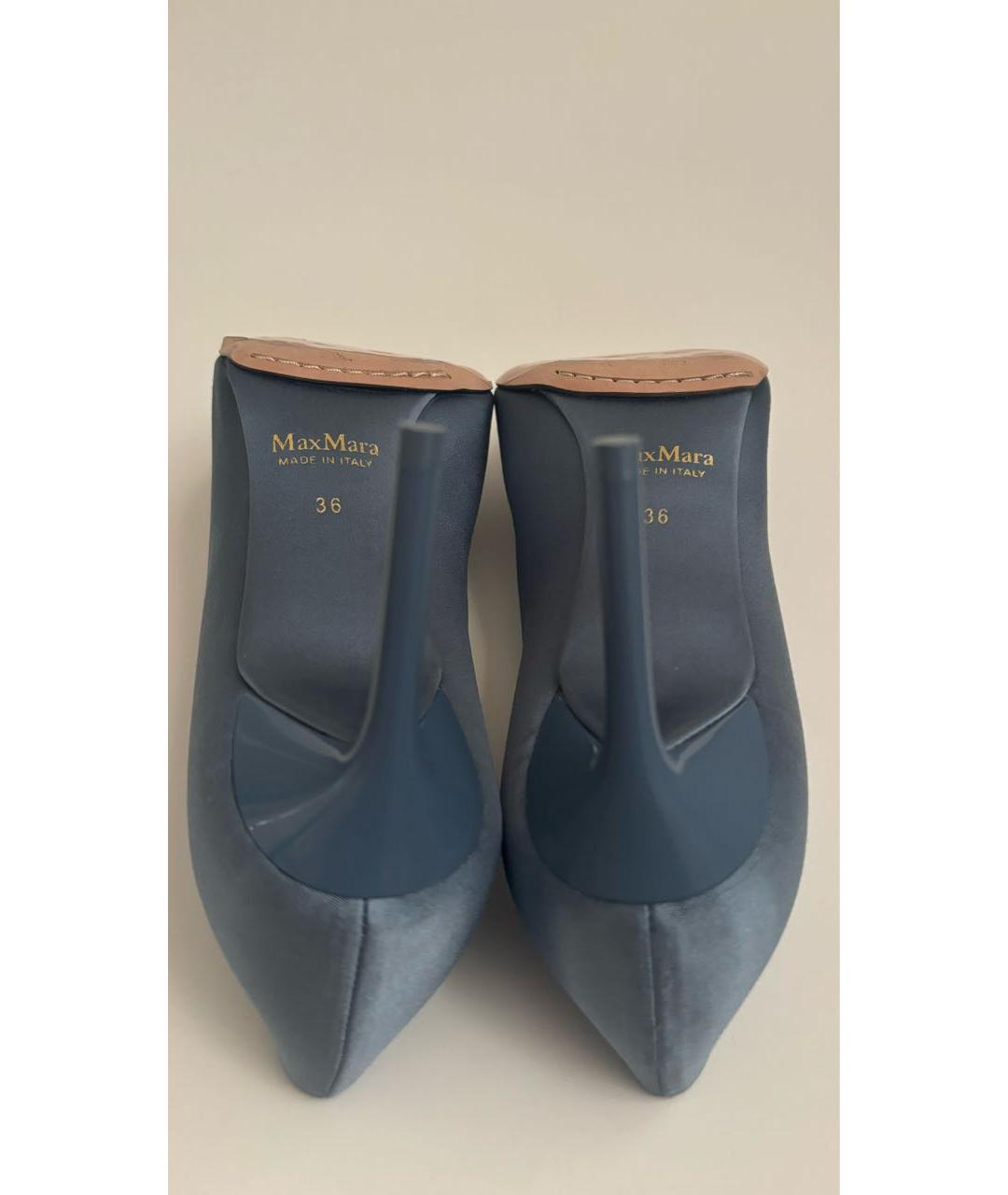 MAX MARA Голубые текстильные туфли, фото 8