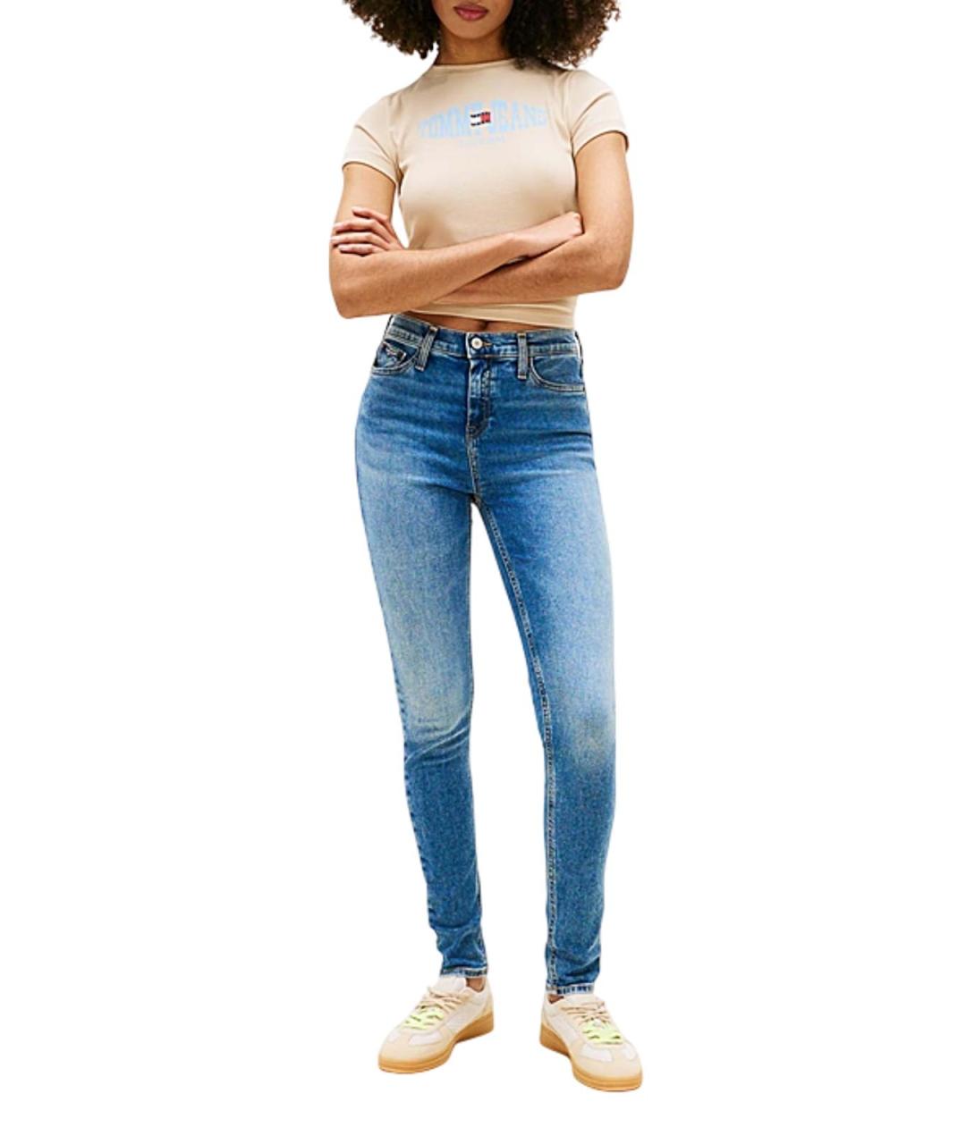 TOMMY HILFIGER Синие хлопковые джинсы слим, фото 4