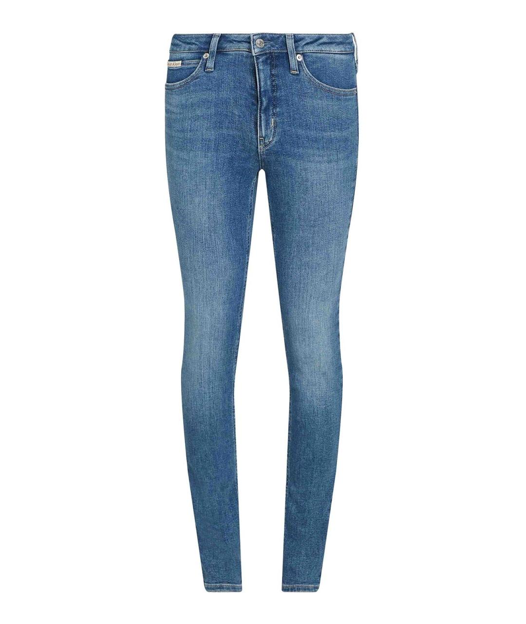 CALVIN KLEIN Синие хлопко-эластановые джинсы слим, фото 1