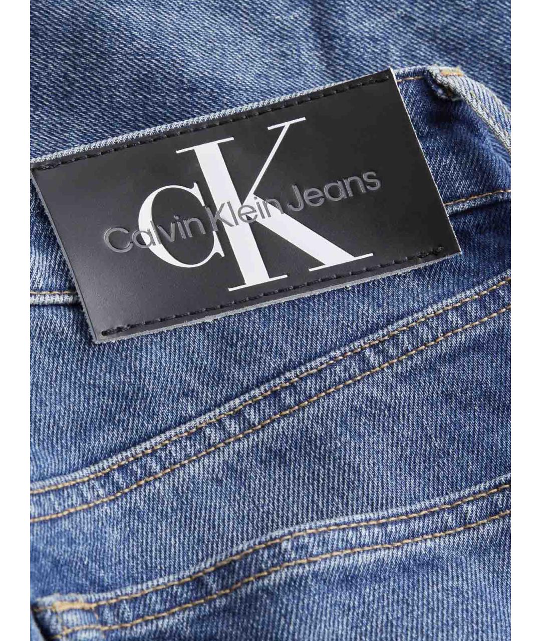 CALVIN KLEIN Синие хлопковые прямые джинсы, фото 2