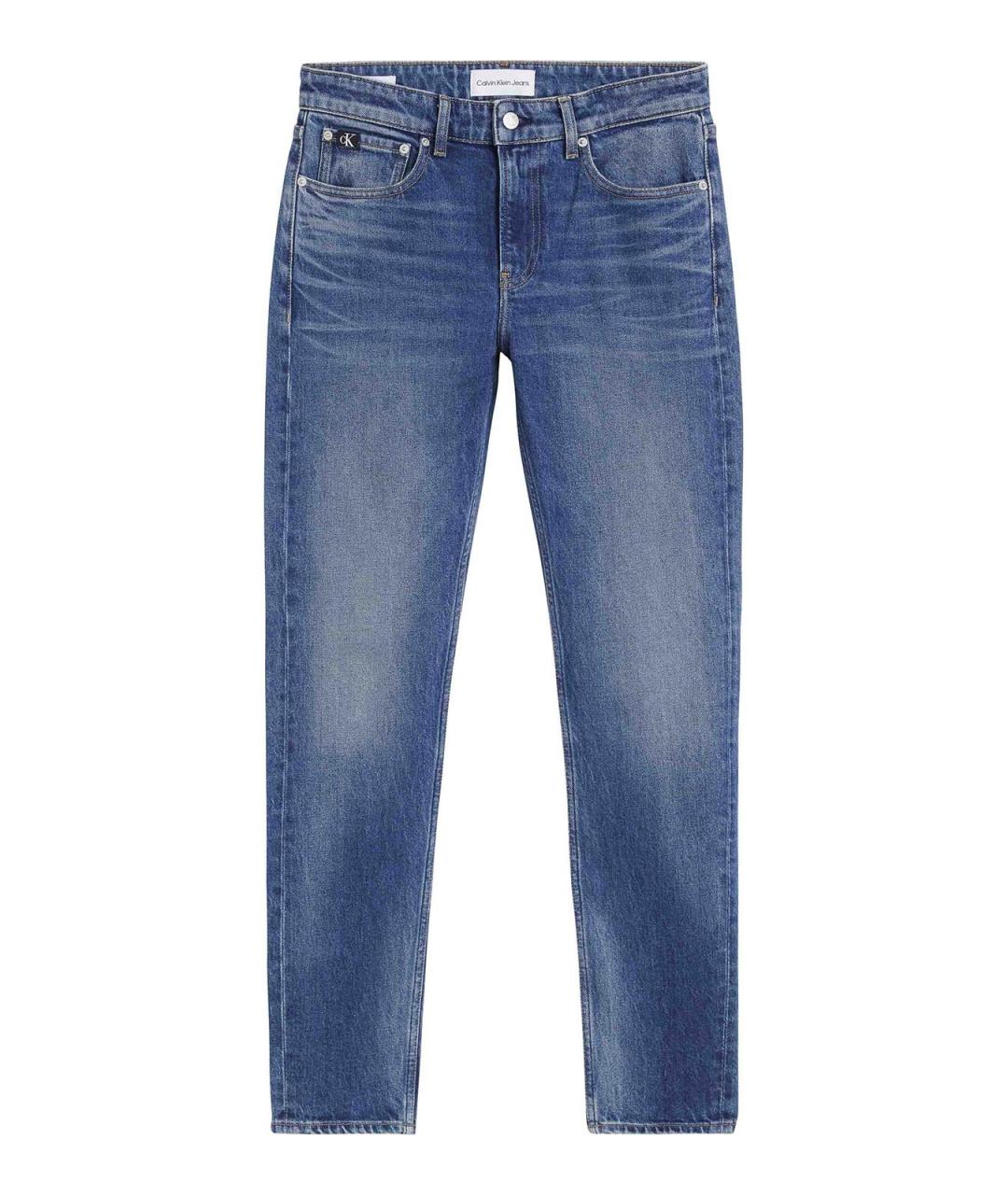 CALVIN KLEIN Синие хлопковые прямые джинсы, фото 1