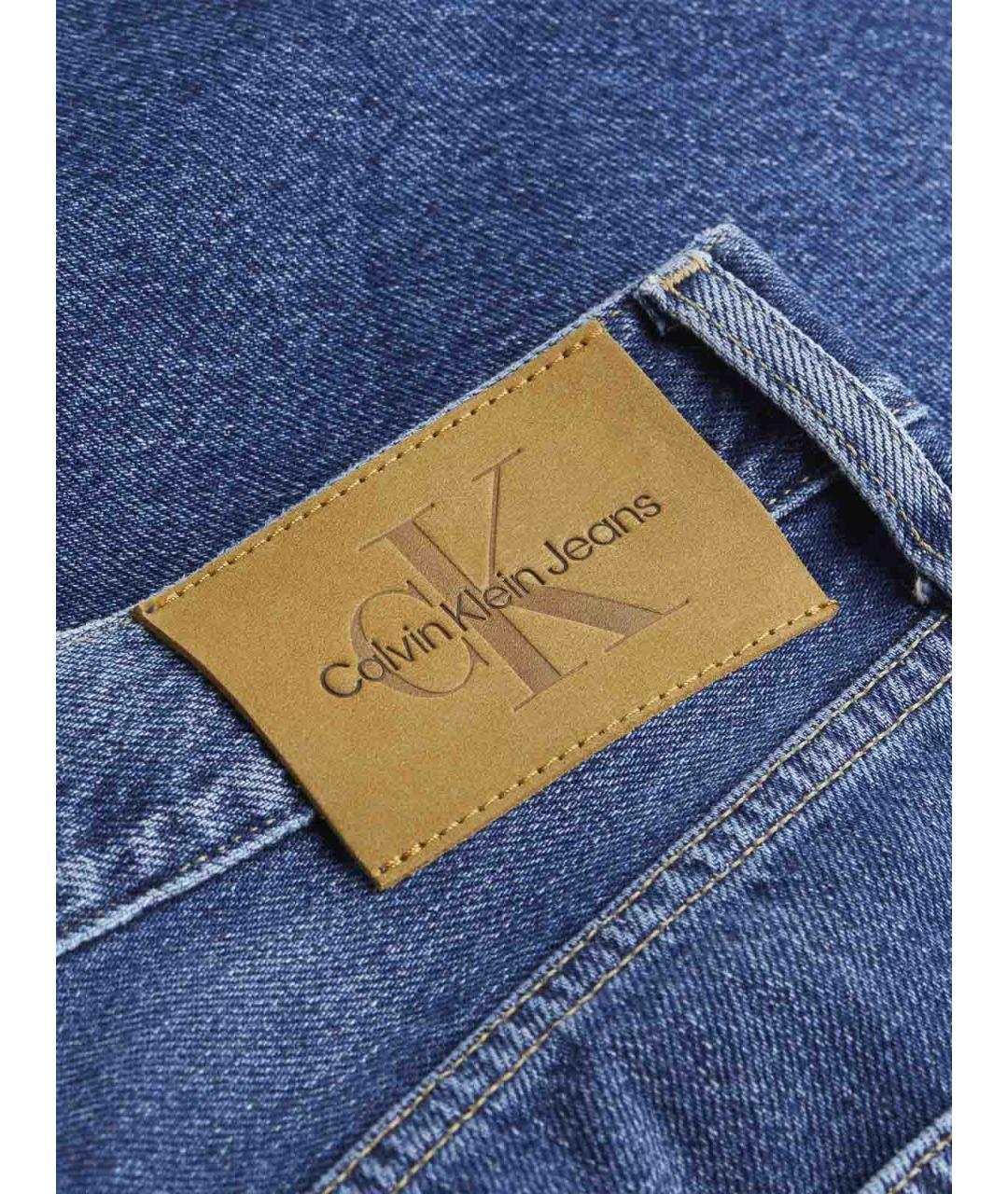 CALVIN KLEIN Синие хлопковые прямые джинсы, фото 3