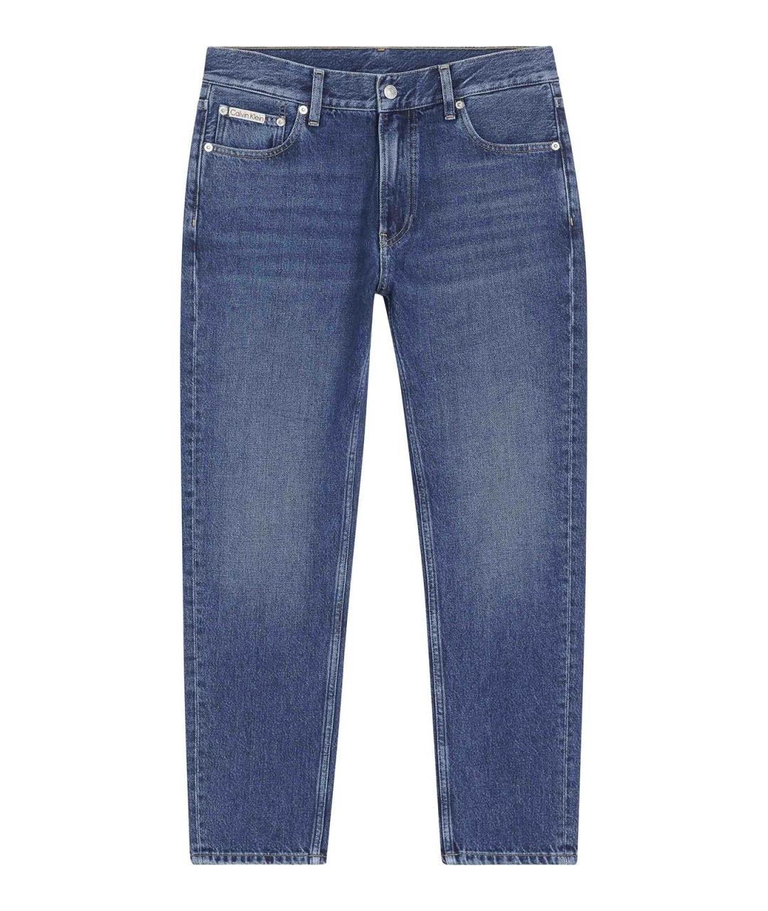 CALVIN KLEIN Синие хлопковые прямые джинсы, фото 1