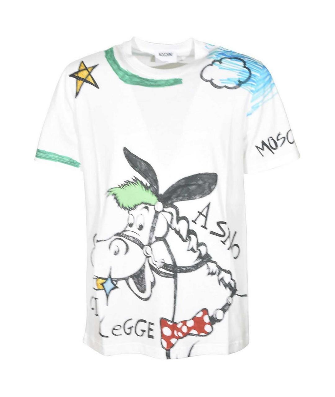 MOSCHINO Мульти хлопковая футболка, фото 1