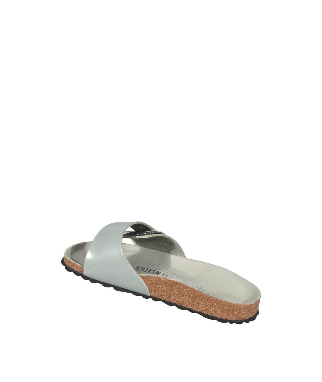BIRKENSTOCK Зеленые нубуковые шлепанцы, фото 3