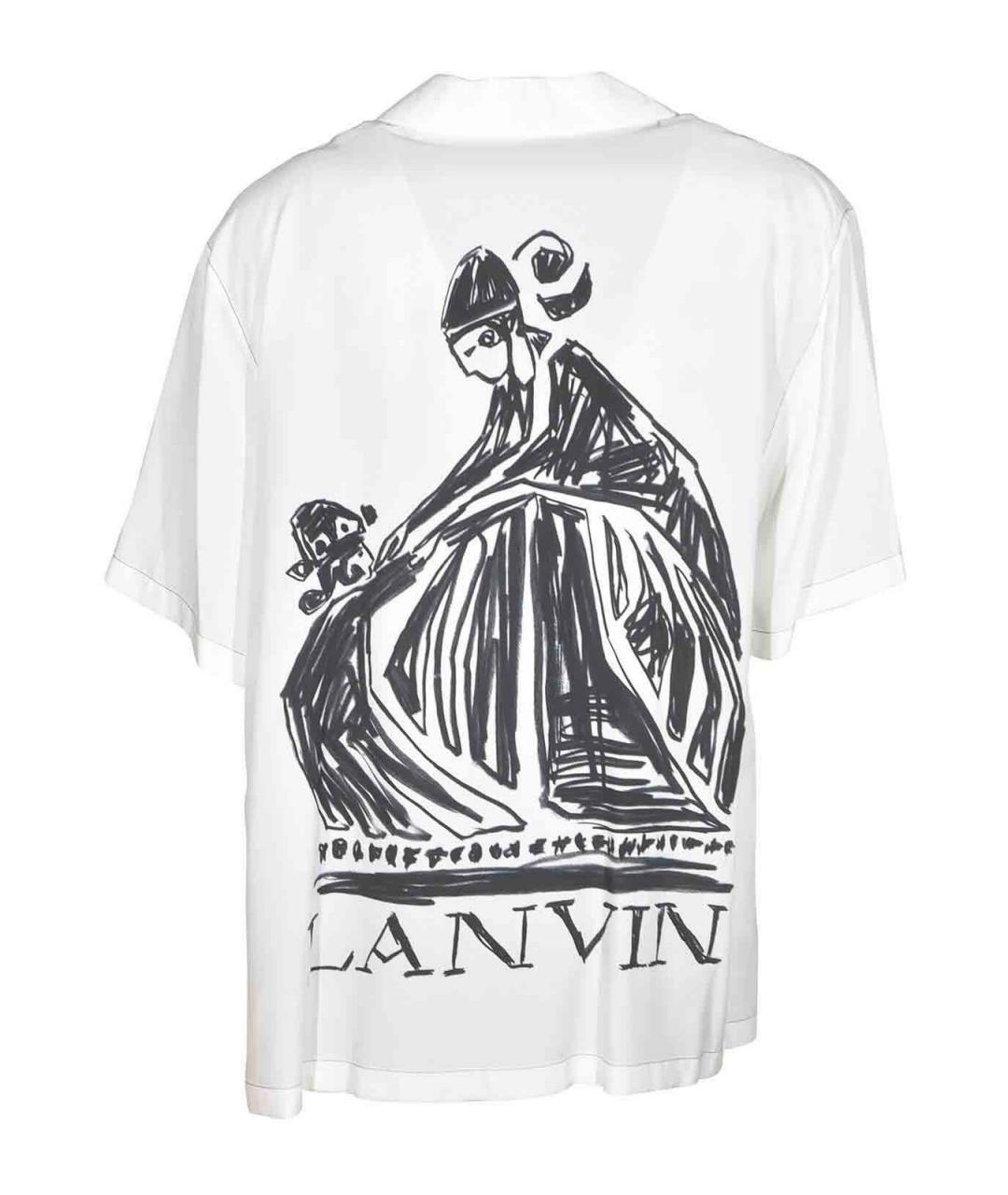 LANVIN Белая хлопковая кэжуал рубашка, фото 2