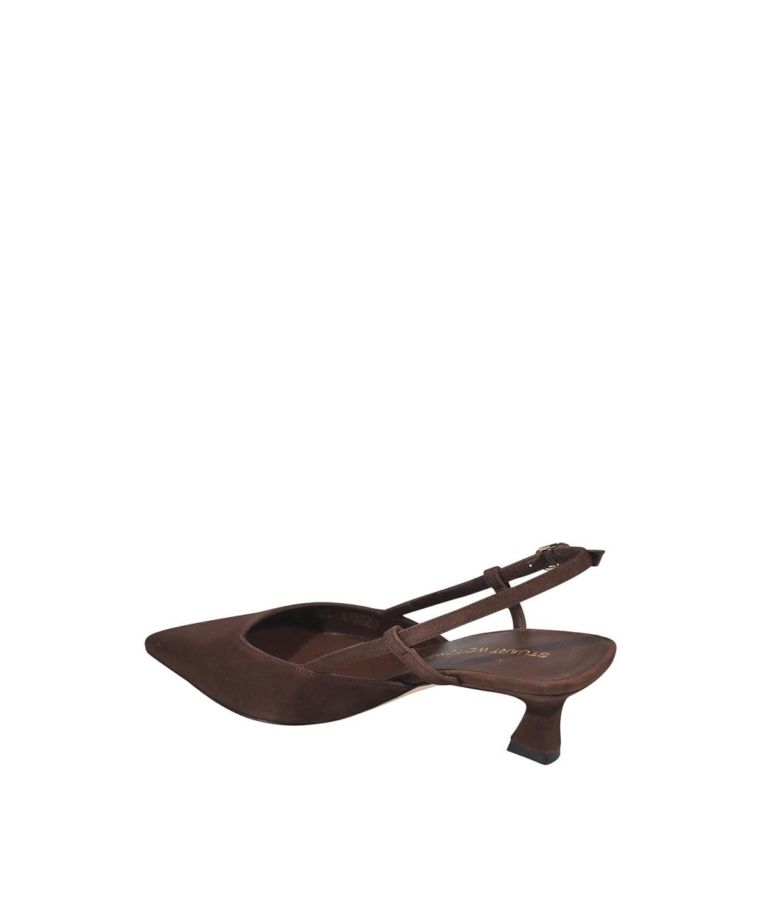 STUART WEITZMAN Коричневые текстильные туфли, фото 3