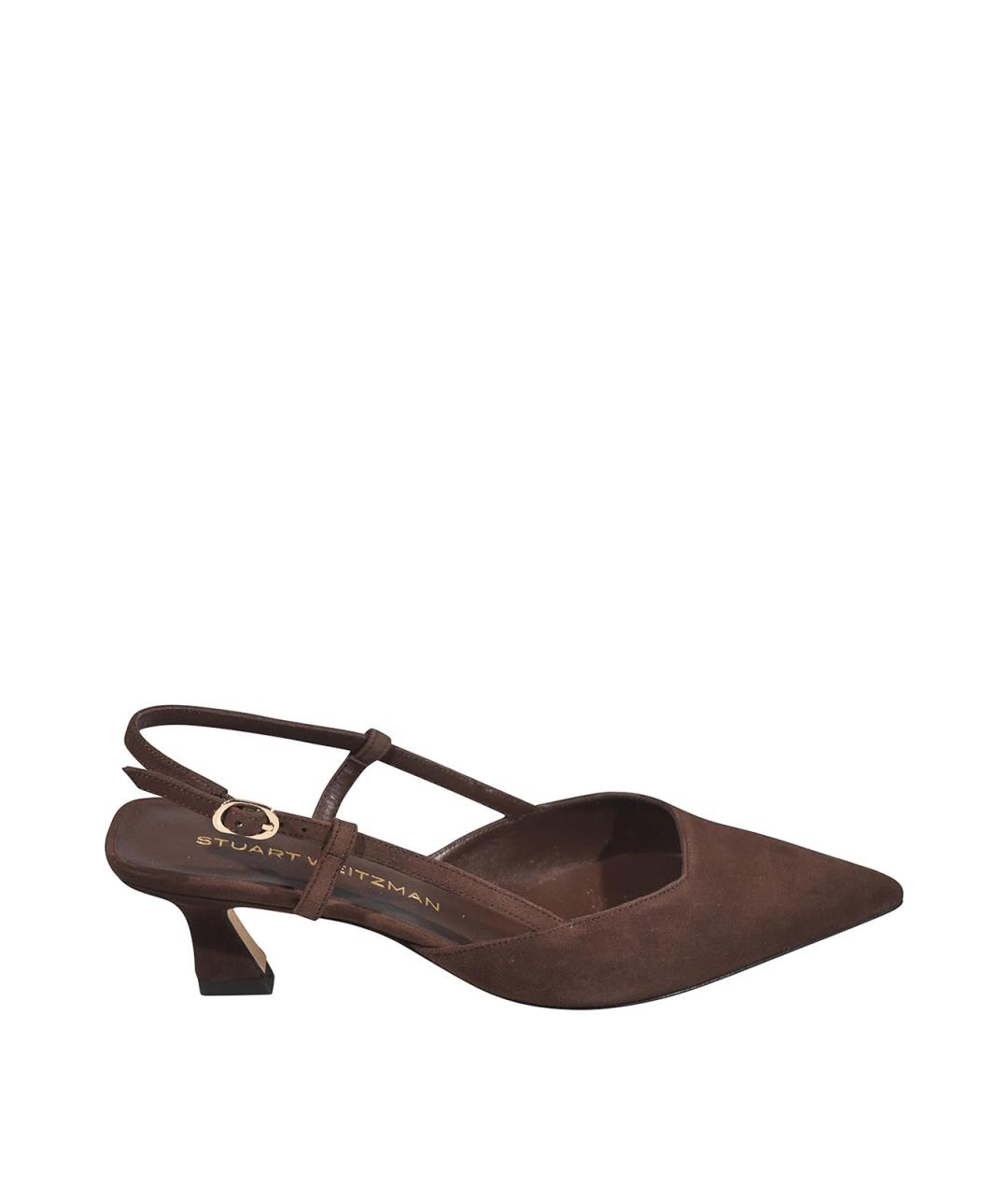 STUART WEITZMAN Коричневые текстильные туфли, фото 1