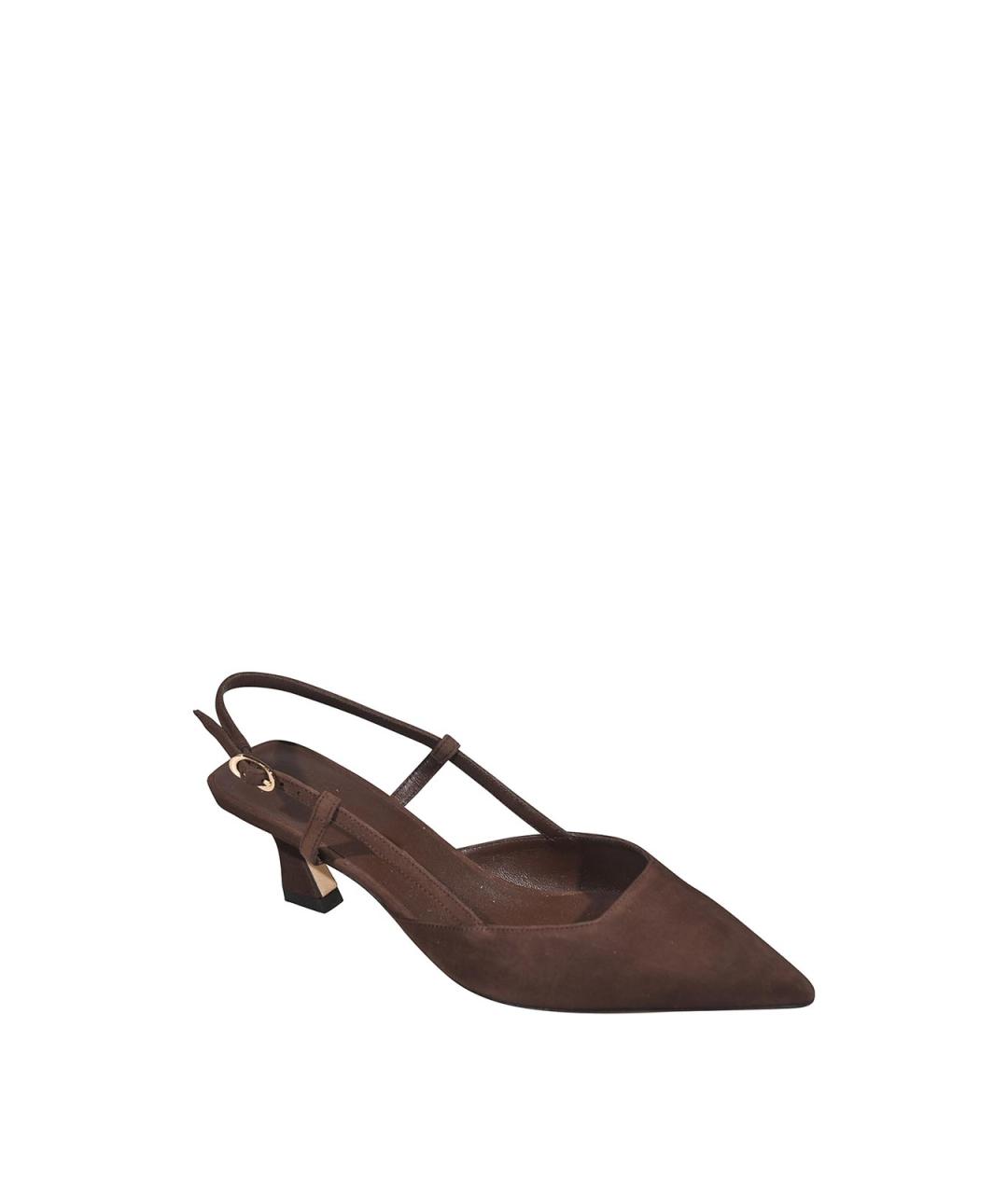 STUART WEITZMAN Коричневые текстильные туфли, фото 2