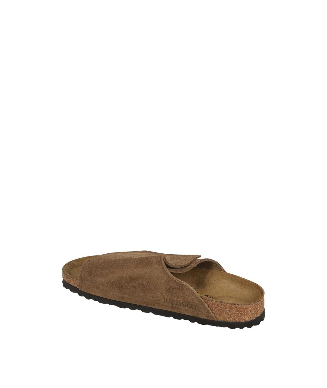BIRKENSTOCK Коричневые нубуковые шлепанцы, фото 3