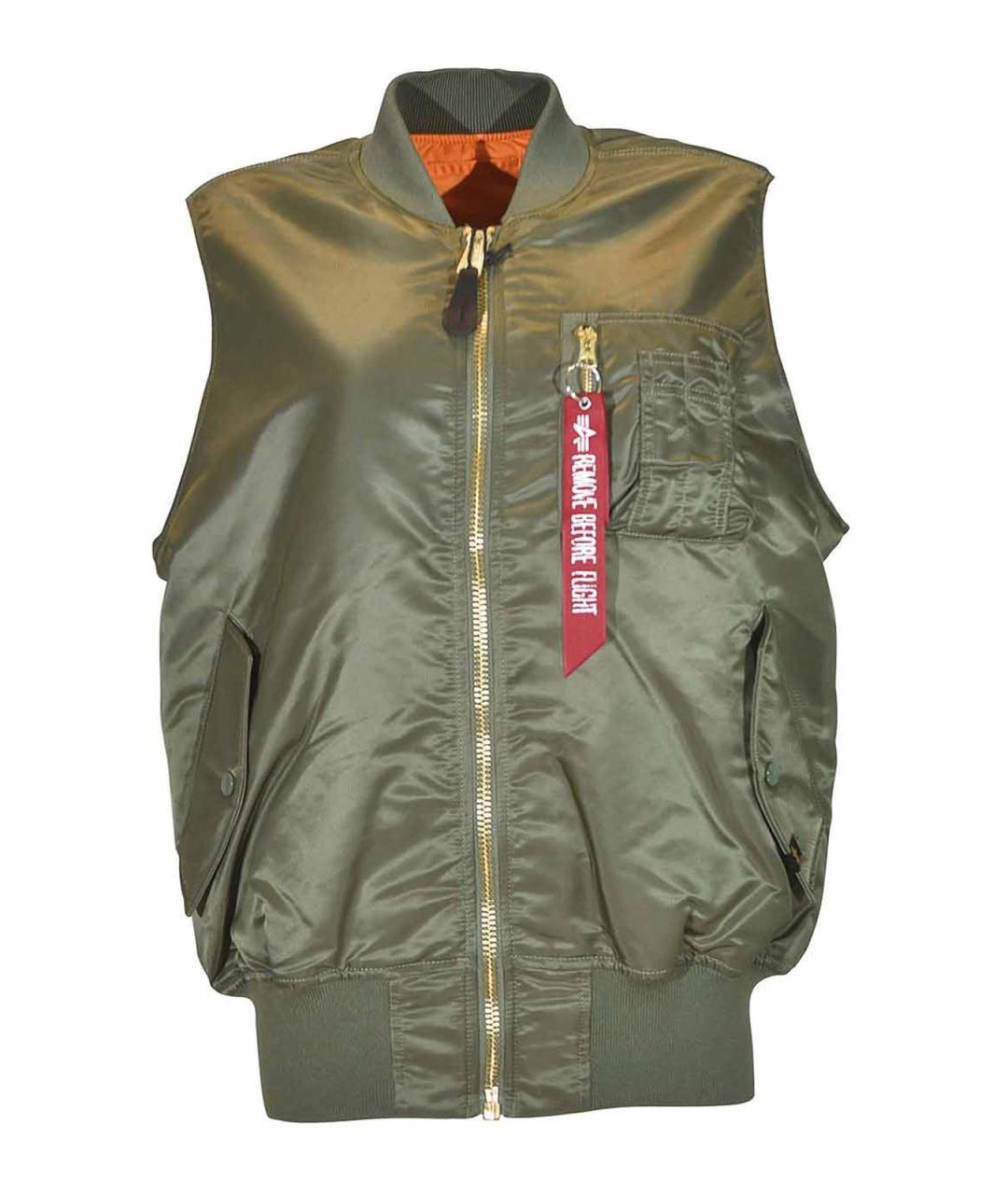 ALPHA INDUSTRIES Зеленый нейлоновый жилет, фото 1
