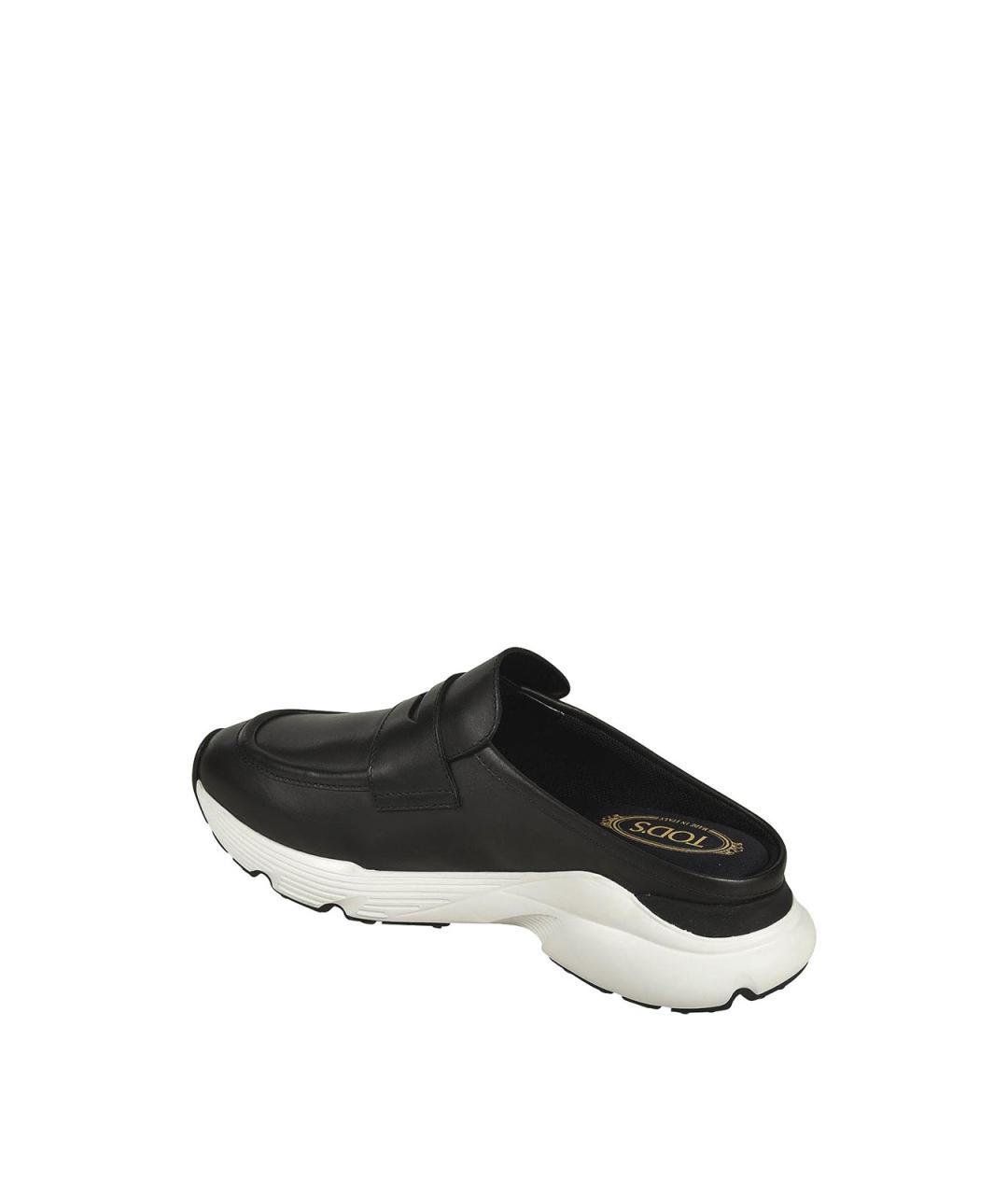 TOD'S Черные кожаные сабо, фото 3