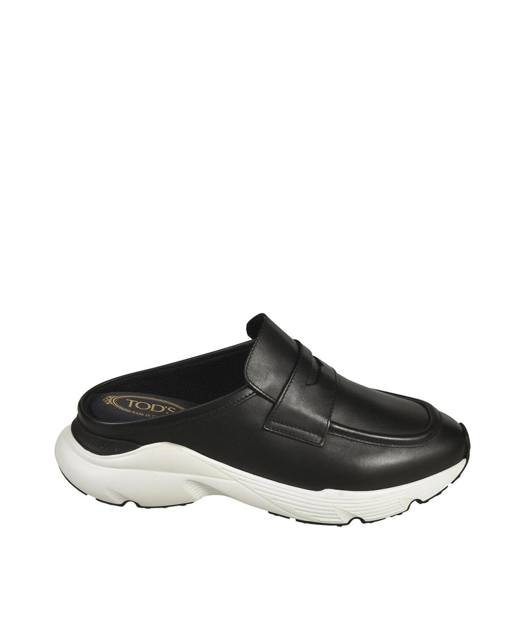 TOD'S Черные кожаные сабо, фото 1