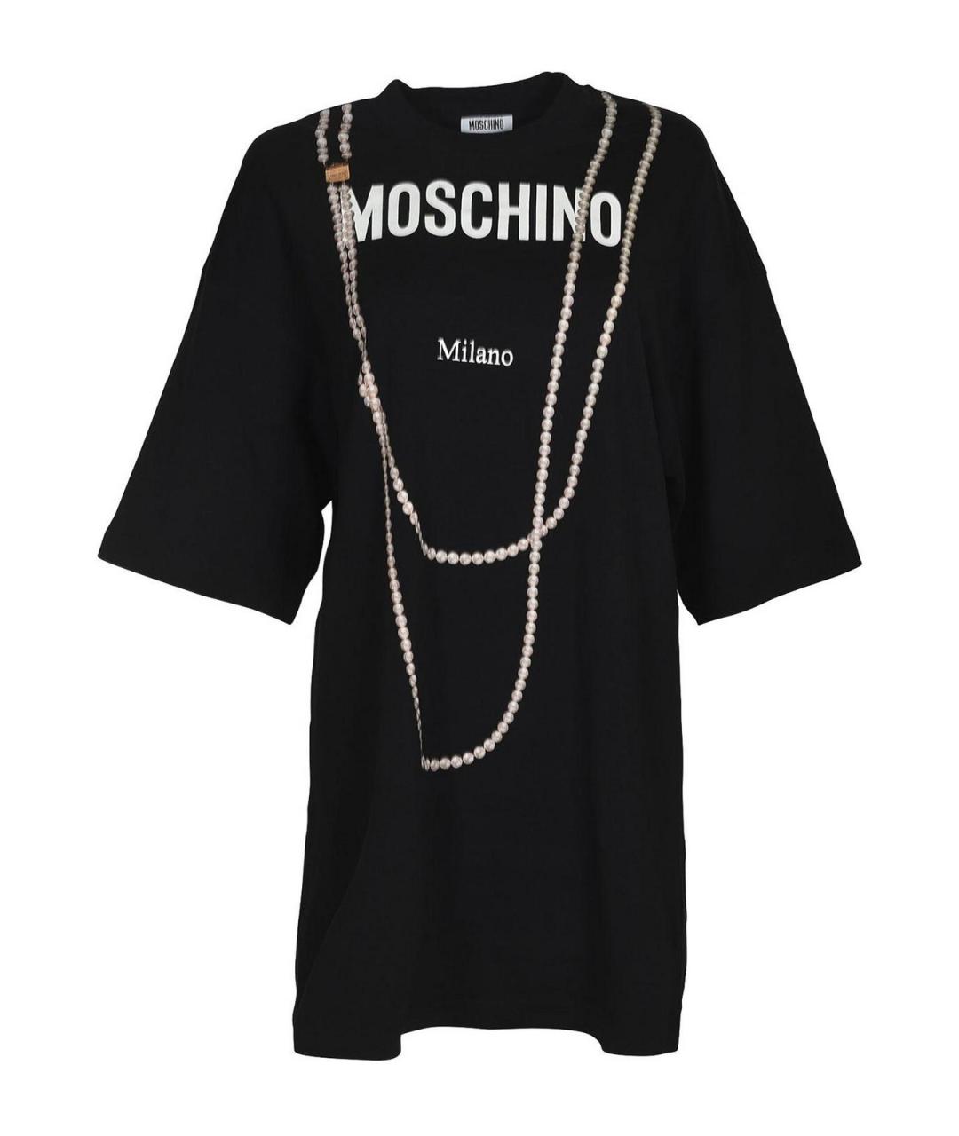 MOSCHINO Черное хлопковое повседневное платье, фото 1