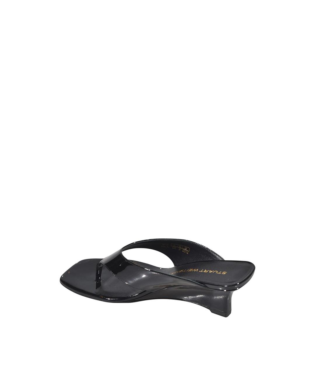 STUART WEITZMAN Черные кожаные босоножки, фото 3