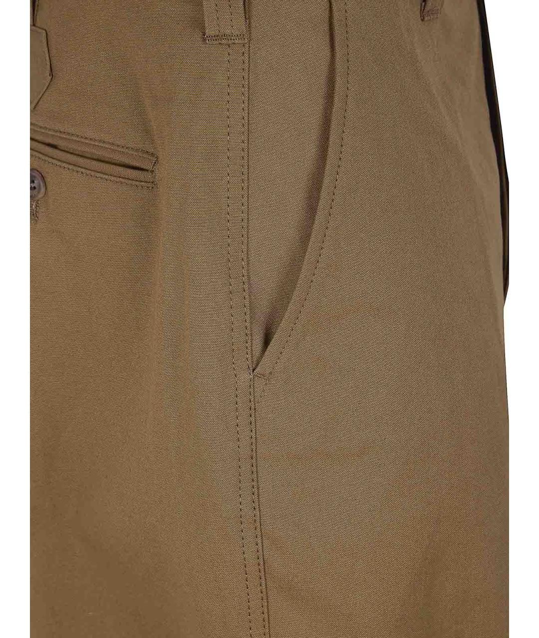 COMME DES GARÇONS HOMME PLUS Коричневые хлопковые повседневные брюки, фото 3