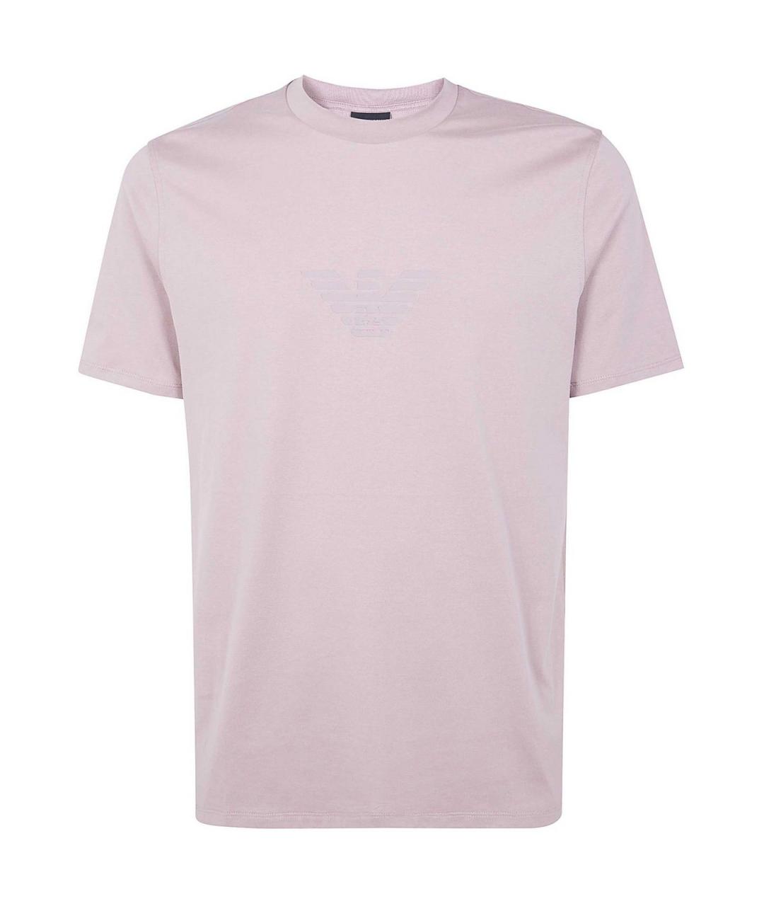 EMPORIO ARMANI Розовая хлопковая футболка, фото 1