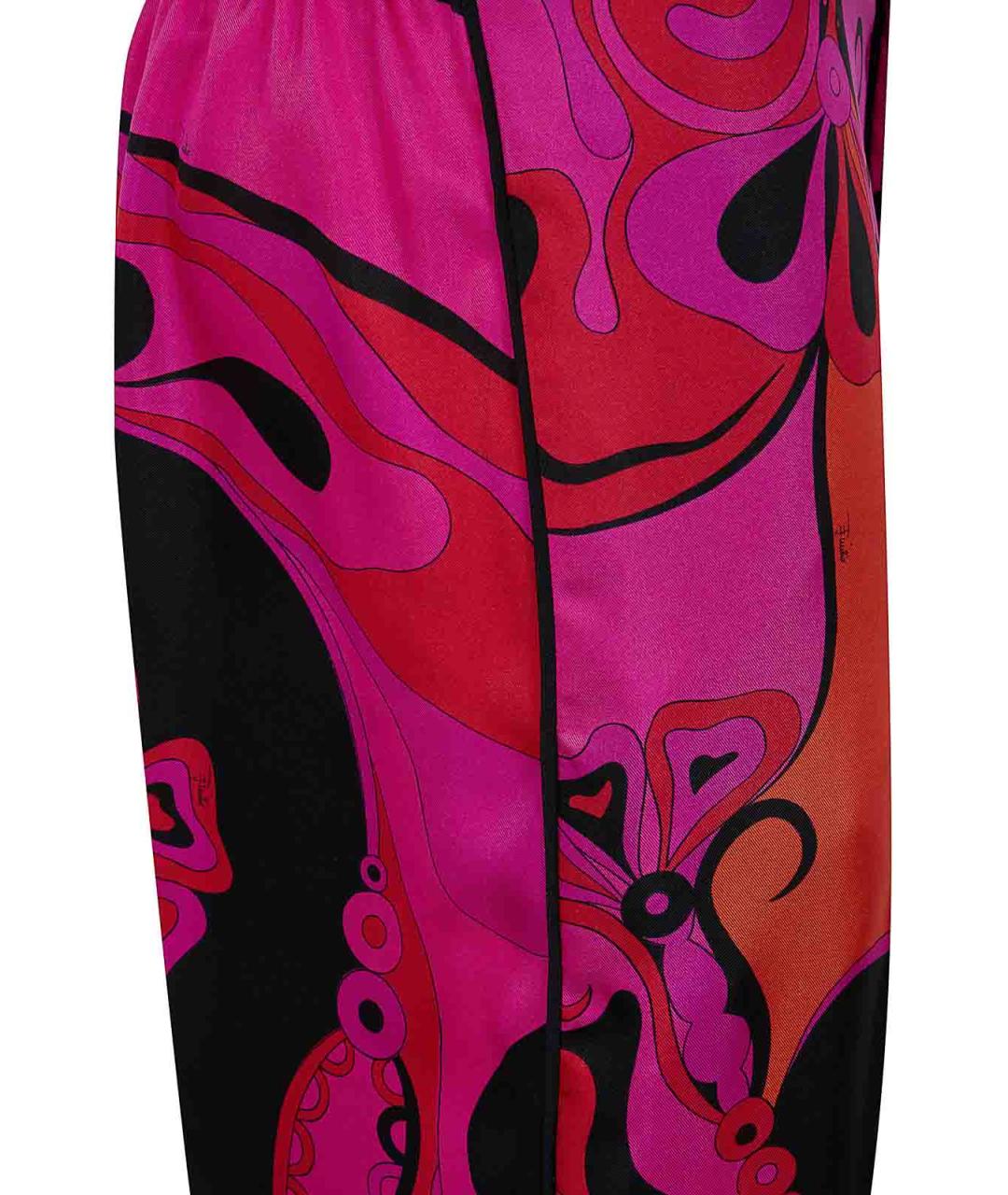 EMILIO PUCCI Фуксия шелковые прямые брюки, фото 3