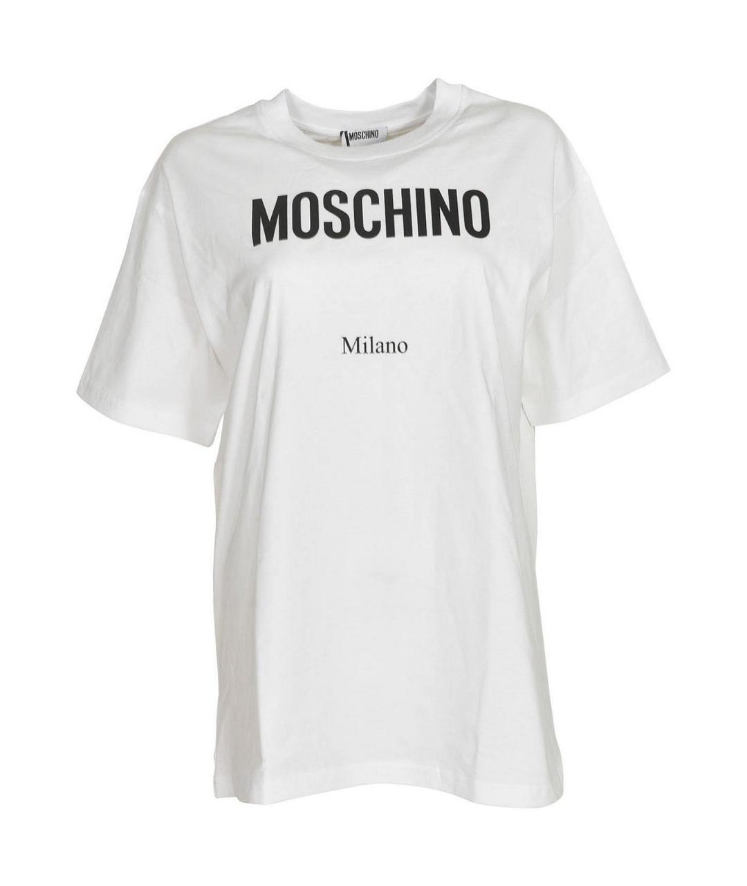 MOSCHINO Белая хлопковая футболка, фото 1