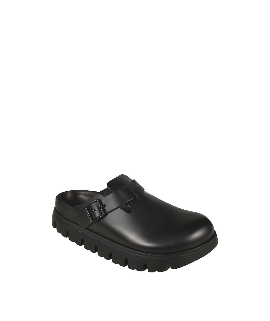 BIRKENSTOCK Черные кожаные сабо, фото 2