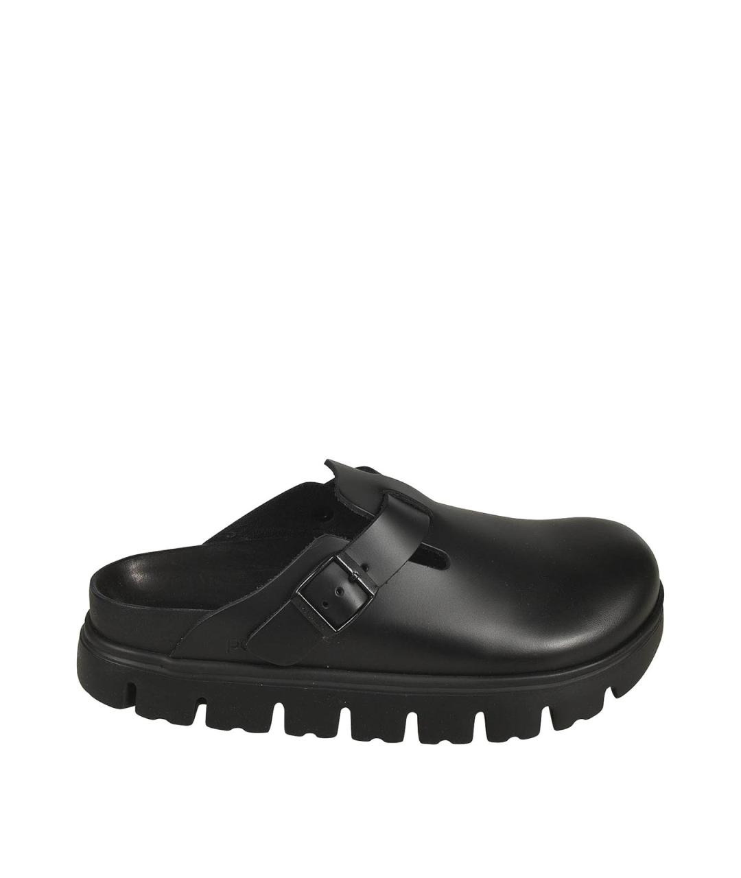 BIRKENSTOCK Черные кожаные сабо, фото 1