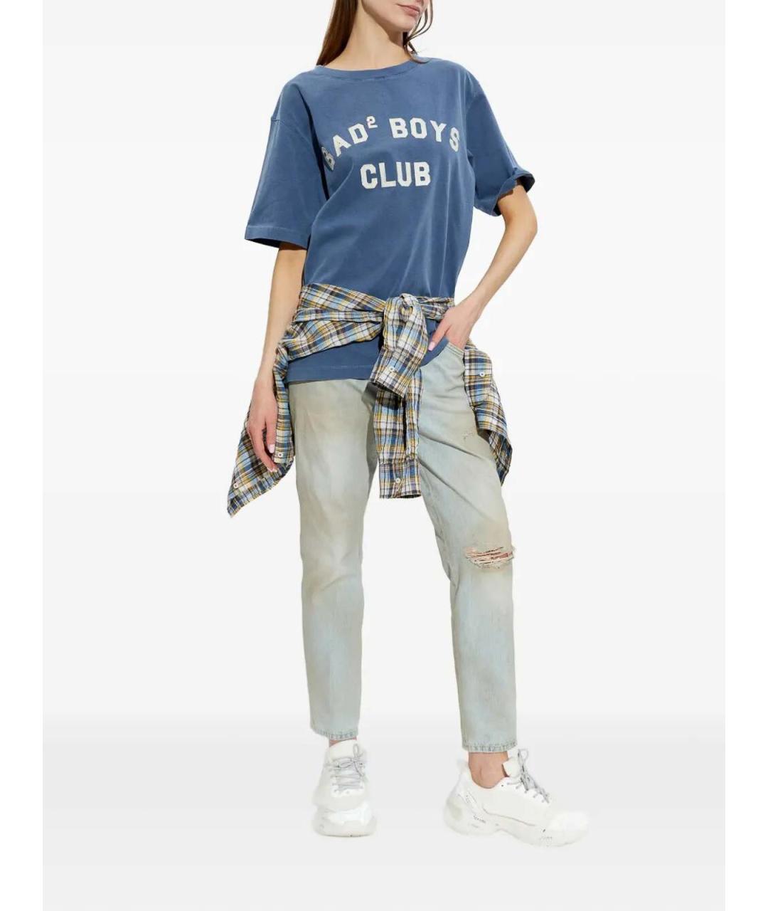DSQUARED2 Синяя хлопковая футболка, фото 2