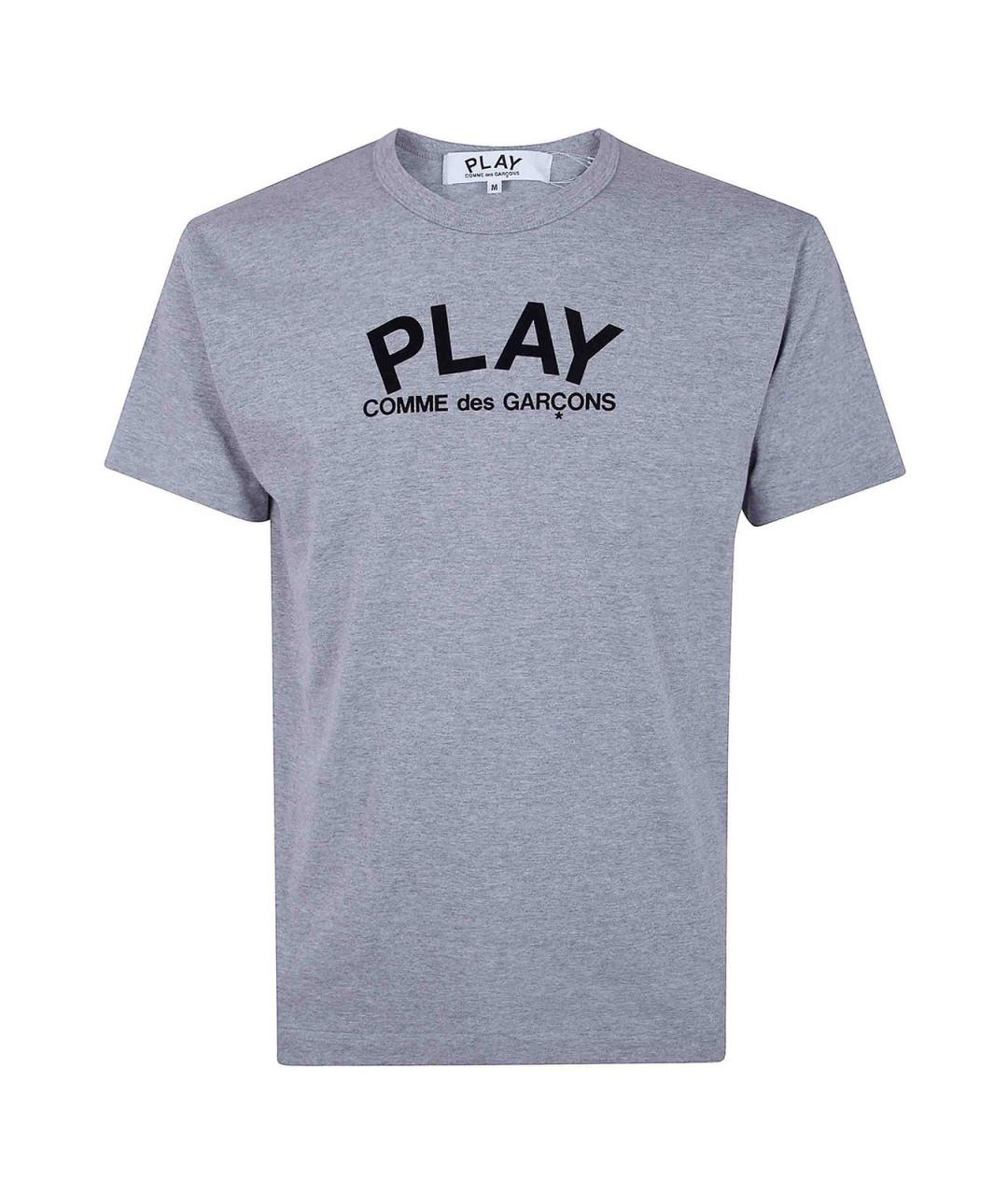 COMME DES GARÇONS PLAY Серая хлопковая футболка, фото 1